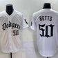 Los Angeles Dodgers #50 Mookie Betts White 2025 LA Gothic Style With 2024 World Series Champions Patch Vapor Premier Limited Stitched Baseball Jersey