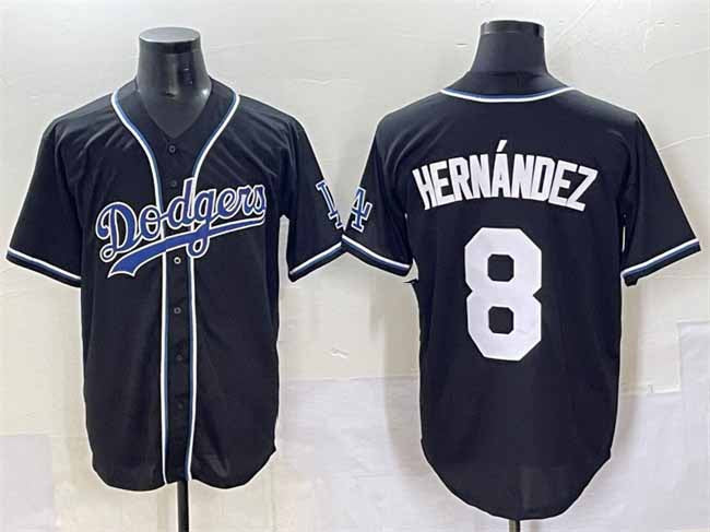 Los Angeles Dodgers #8 Enrique Hernández Black Fashion Stitched Baseball Jersey