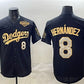 Los Angeles Dodgers #8 Enrique Hernández Black Gold 2025 World Series Limited Stitched Baseball Jersey