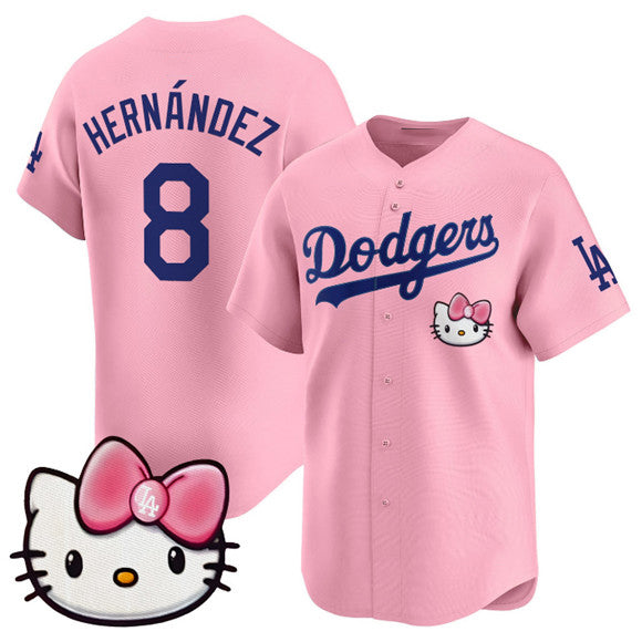 Los Angeles Dodgers #8 Enrique Hernandez Pink 2025 Hello Kitty Vapor Limited Stitched Baseball Jersey