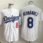 Los Angeles Dodgers #8 Enrique Hernandez WhiteLimited Stitched Baseball Jersey