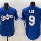 Los Angeles Dodgers #9 Gavin Lux Blue Cool Base Stitched Baseball Jersey