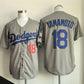 Los Angeles Dodgers #18 Yoshinobu Yamamoto Gray Cool Base Stitched Baseball Jersey