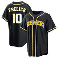 Johmsee M.Brewers #10 Sal Frelick Player Black Fashion Out Home Game Stitched Jerseys