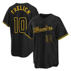 Johmsee M.Brewers #10 Sal Frelick Player Black Snake Skin City Home Game Stitched Jerseys