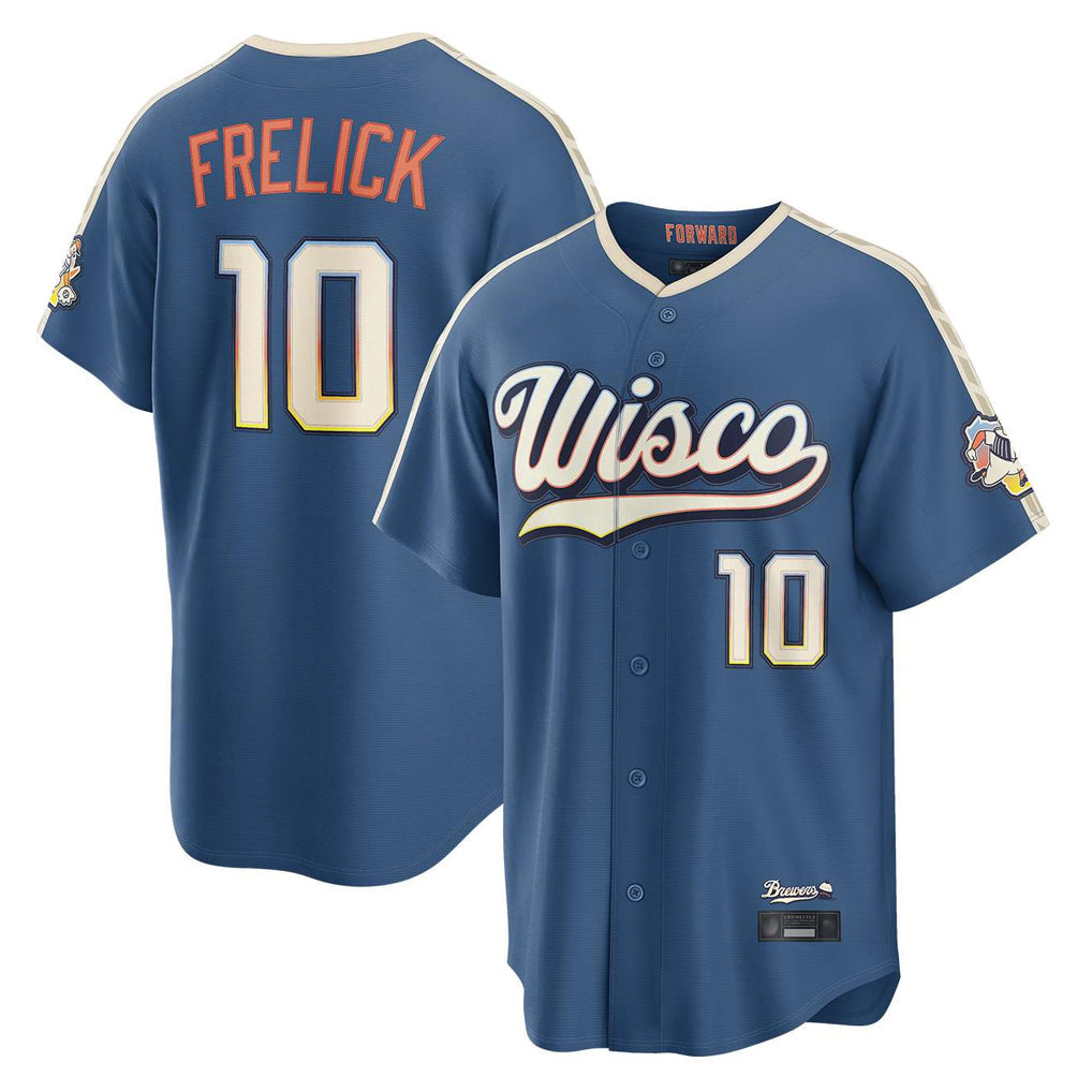 Johmsee M.Brewers #10 Sal Frelick Player Blue 2026 City Connect Home Game Stitched Jerseys