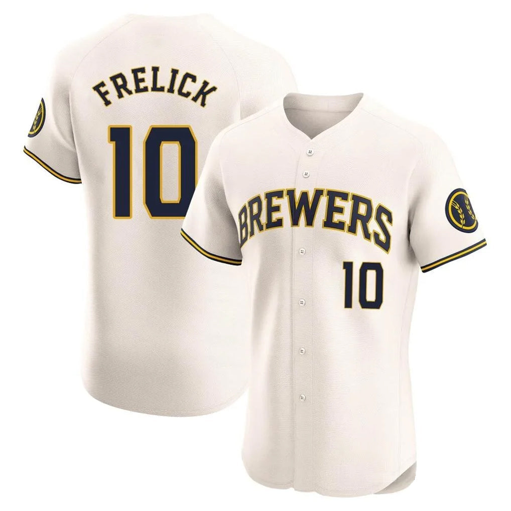 Johmsee M.Brewers #10 Sal Frelick Player Cream Home Limited Elite Stitched Jerseys
