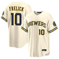 Johmsee M.Brewers #10 Sal Frelick Player Cream Home Limited Stitched Jerseys