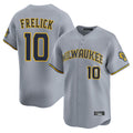 Johmsee M.Brewers #10 Sal Frelick Player Gray Home Limited Stitched Jerseys