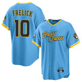 Johmsee M.Brewers #10 Sal Frelick Player Light Blue City Connect Home Game Stitched Jerseys