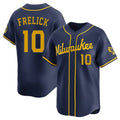 Johmsee M.Brewers #10 Sal Frelick Player Navy Home Limited Stitched Jerseys