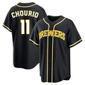 Johmsee M.Brewers M.Brewers #11 Jackson Chourio Player Black Fashion Out Home Game Stitched Jerseys Player Black Fashion Out Home Game Stitched Jerseys