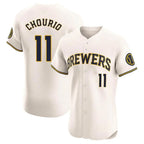 Johmsee M.Brewers #11 Jackson Chourio Player Cream Home Limited Elite Stitched Jerseys