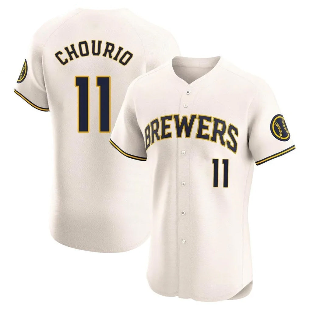 Johmsee M.Brewers #11 Jackson Chourio Player Cream Home Limited Elite Stitched Jerseys