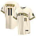 Johmsee M.Brewers #11 Jackson Chourio Player Cream Home Limited Stitched Jerseys