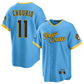 Johmsee M.Brewers #11 Jackson Chourio Player Light Blue City Connect Home Game Stitched Jerseys