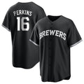 Johmsee M.Brewers #16 Blake Perkins Player Black Game Home Stitched Jerseys