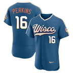Johmsee M.Brewers #16 Blake Perkins Player Blue 2026 City Connect Home Limited Elite Stitched Jerseys