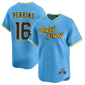 Johmsee M.Brewers #16 Blake Perkins Player Light Blue Road Stadium Game Stitched Jerseys
