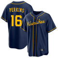 Johmsee M.Brewers #16 Blake Perkins Player Navy Home Game Stitched Jerseys
