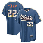 Johmsee M.Brewers #22 Christian Yelich Player Blue 2026 City Connect Home Game Stitched Jerseys