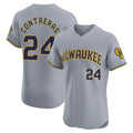 Johmsee M.Brewers #24 William Contreras Player Gray Home Limited Elite Stitched Jerseys