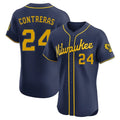 Johmsee M.Brewers #24 William Contreras Player Navy Home Limited Elite Stitched Jerseys