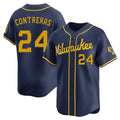 Johmsee M.Brewers #24 William Contreras Player Navy Home Limited Stitched Jerseys