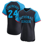 Johmsee M.Brewers #24 William Contreras Player Navy Limited National League All-Star Home Limited Elite Stitched Jerseys