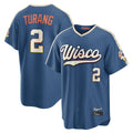 Johmsee M.Brewers #2 Brice Turang Player Blue 2026 City Connect Home Game Stitched Jerseys