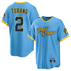 Johmsee M.Brewers #2 Brice Turang Player Light Blue City Connect Home Game Stitched Jerseys