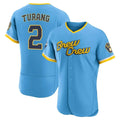 Johmsee M.Brewers #2 Brice Turang Player Light Blue City Connect Home Limited Elite Stitched Jerseys