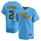 Johmsee M.Brewers #2 Brice Turang Player Light Blue City Connect Home Limited Stitched Jerseys