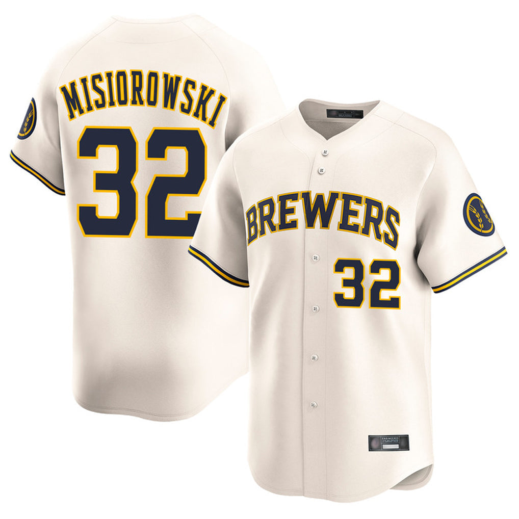 Johmsee M.Brewers #32 Jacob Misiorowski Player Cream Home Limited Game Stitched Jerseys