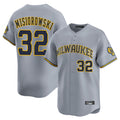 Johmsee M.Brewers #32 Jacob Misiorowski Player Gray Home Limited Stitched Jerseys