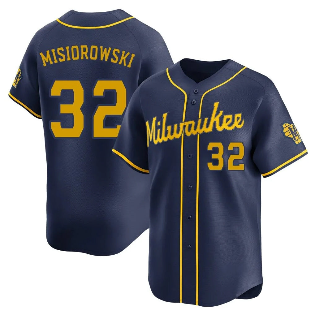 Johmsee M.Brewers #32 Jacob Misiorowski Player Navy Home Limited Stitched Jerseys
