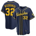 Johmsee M.Brewers #32 Jacob Misiorowski Player Navy Home Stadium Game Stitched Jerseys