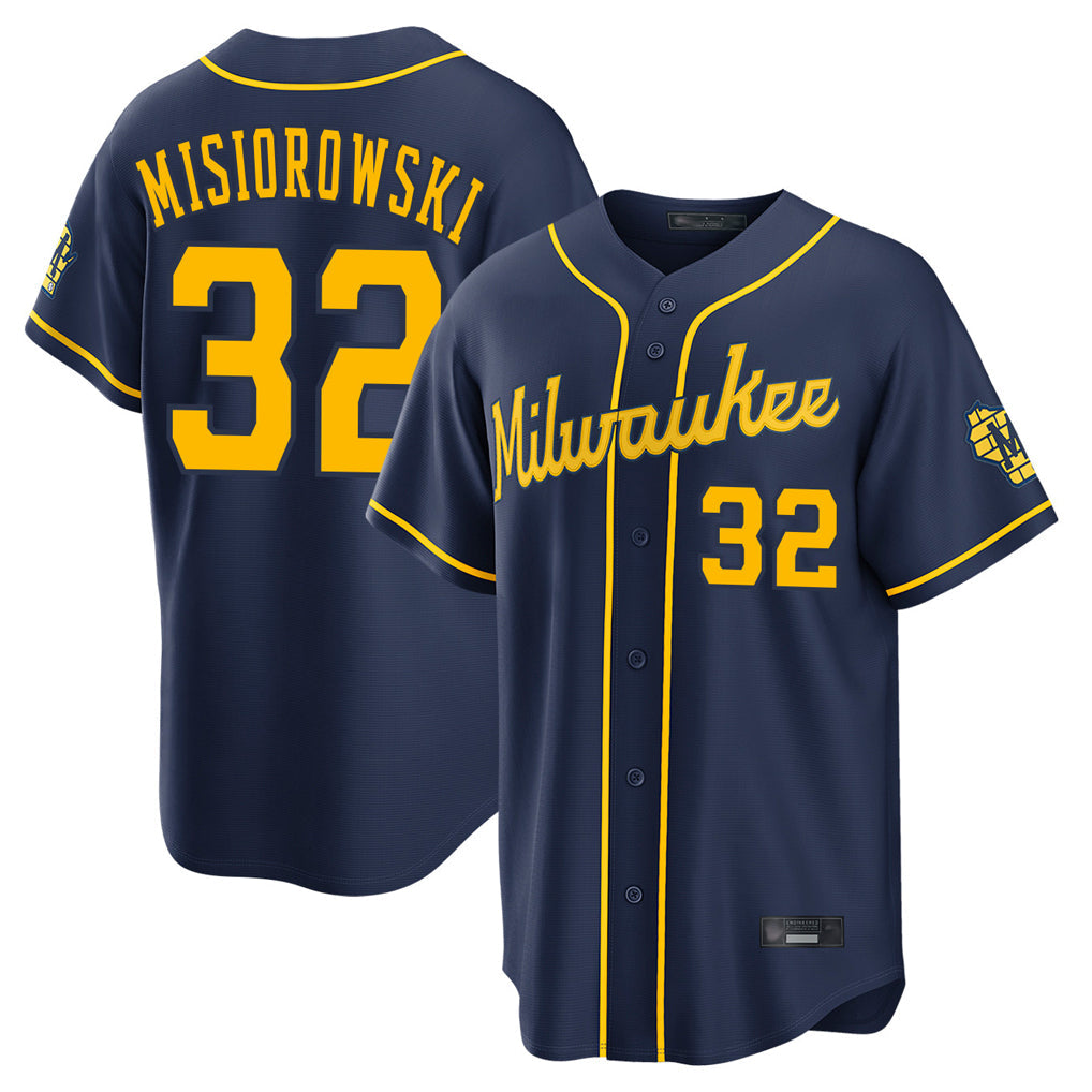 Johmsee M.Brewers #32 Jacob Misiorowski Player Navy Home Stadium Game Stitched Jerseys