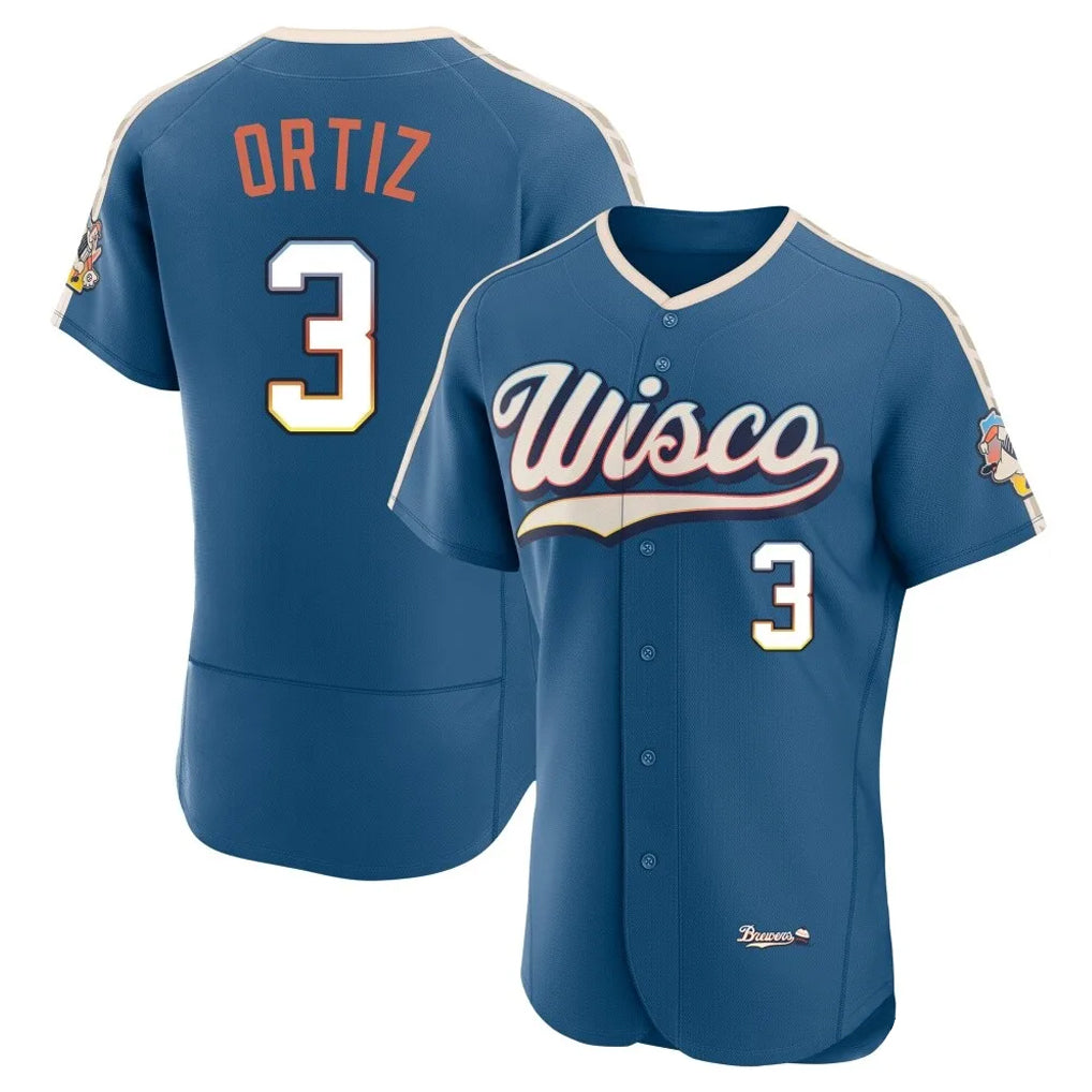 Johmsee M.Brewers #3 Joey Ortiz Player Blue 2026 City Connect Home Limited Elite Stitched Jerseys