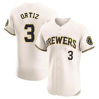 Johmsee M.Brewers #3 Joey Ortiz Player Cream Home Limited Elite Stitched Jerseys