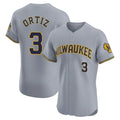 Johmsee M.Brewers #3 Joey Ortiz Player Gray Home Limited Elite Stitched Jerseys