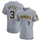 Johmsee M.Brewers #3 Joey Ortiz Player Gray Home Limited Elite Stitched Jerseys