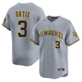Johmsee M.Brewers #3 Joey Ortiz Player Gray Home Limited Stitched Jerseys