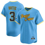 Johmsee M.Brewers #3 Joey Ortiz Player Light Blue City Connect Home Limited Stitched Jerseys