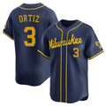 Johmsee M.Brewers #3 Joey Ortiz Player Navy Home Limited Stitched Jerseys
