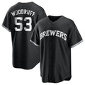 Johmsee M.Brewers #53 Brandon Woodruff Player Black Game Home Stitched Jerseys