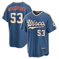 Johmsee M.Brewers #53 Brandon Woodruff Player Blue 2026 City Connect Home Game Stitched Jerseys