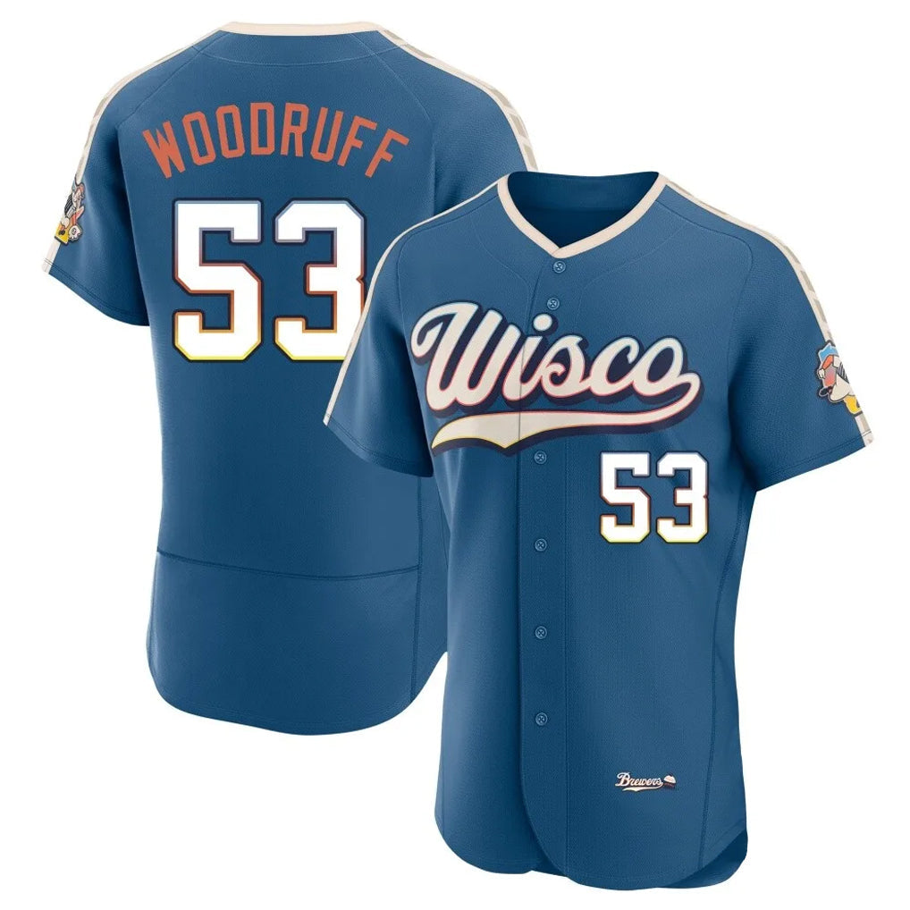Johmsee M.Brewers #53 Brandon Woodruff Player Blue 2026 City Connect Home Limited Elite Stitched Jerseys