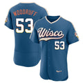 Johmsee M.Brewers #53 Brandon Woodruff Player Blue 2026 City Connect Home Limited Elite Stitched Jerseys
