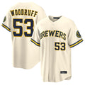 Johmsee M.Brewers #53 Brandon Woodruff Player Cream Home Limited Stitched Jerseys